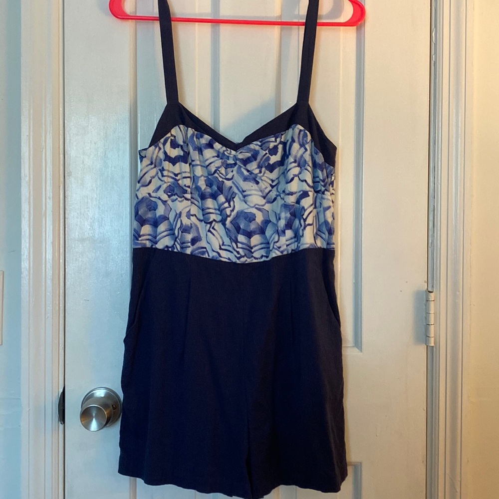 Linen romper from Anthropologie. Gently worn